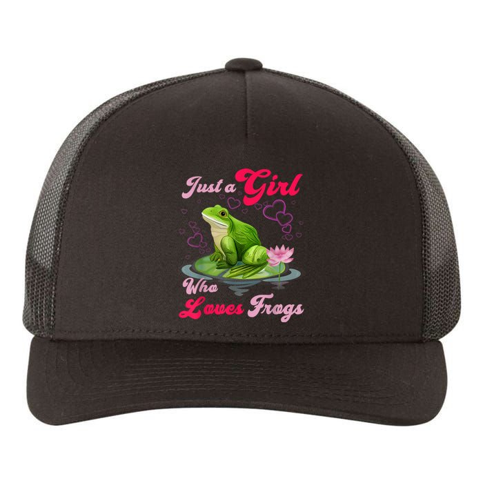 Cute And Funny Just A Girl Who Loves Frogs Yupoong Adult 5-Panel Trucker Hat