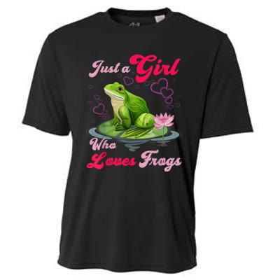 Cute And Funny Just A Girl Who Loves Frogs Cooling Performance Crew T-Shirt