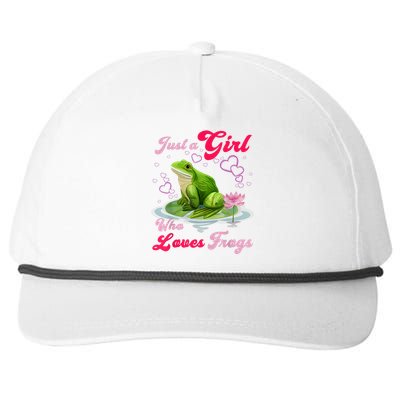 Cute And Funny Just A Girl Who Loves Frogs Snapback Five-Panel Rope Hat