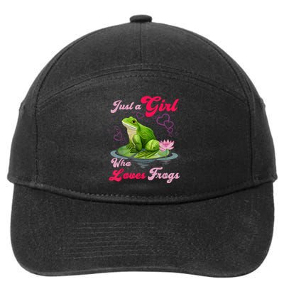 Cute And Funny Just A Girl Who Loves Frogs 7-Panel Snapback Hat