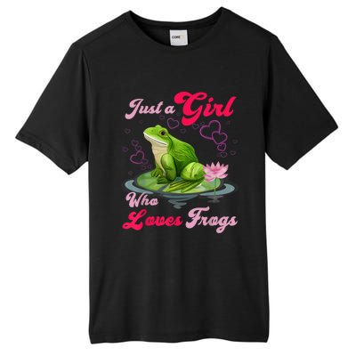 Cute And Funny Just A Girl Who Loves Frogs Tall Fusion ChromaSoft Performance T-Shirt