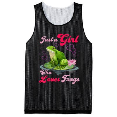 Cute And Funny Just A Girl Who Loves Frogs Mesh Reversible Basketball Jersey Tank