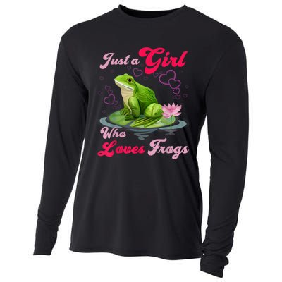 Cute And Funny Just A Girl Who Loves Frogs Cooling Performance Long Sleeve Crew