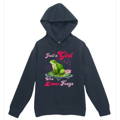 Cute And Funny Just A Girl Who Loves Frogs Urban Pullover Hoodie