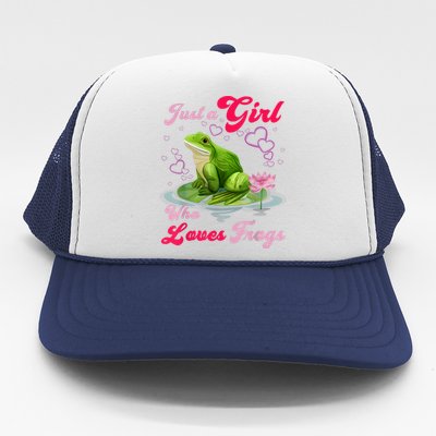 Cute And Funny Just A Girl Who Loves Frogs Trucker Hat