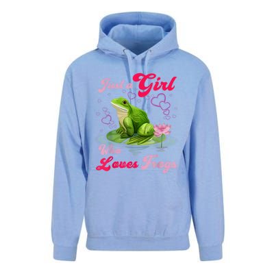 Cute And Funny Just A Girl Who Loves Frogs Unisex Surf Hoodie