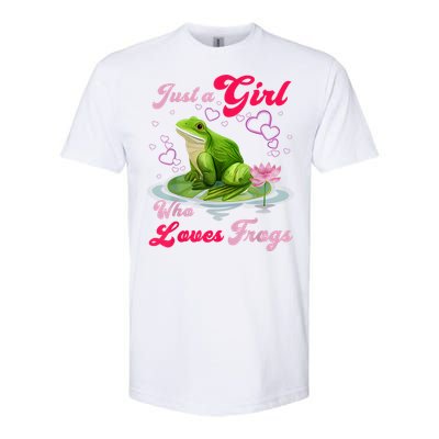 Cute And Funny Just A Girl Who Loves Frogs Softstyle CVC T-Shirt