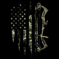 Camo American Flag Bowhunting Bow Archery Deer Hunting Gift Tall T-Shirt