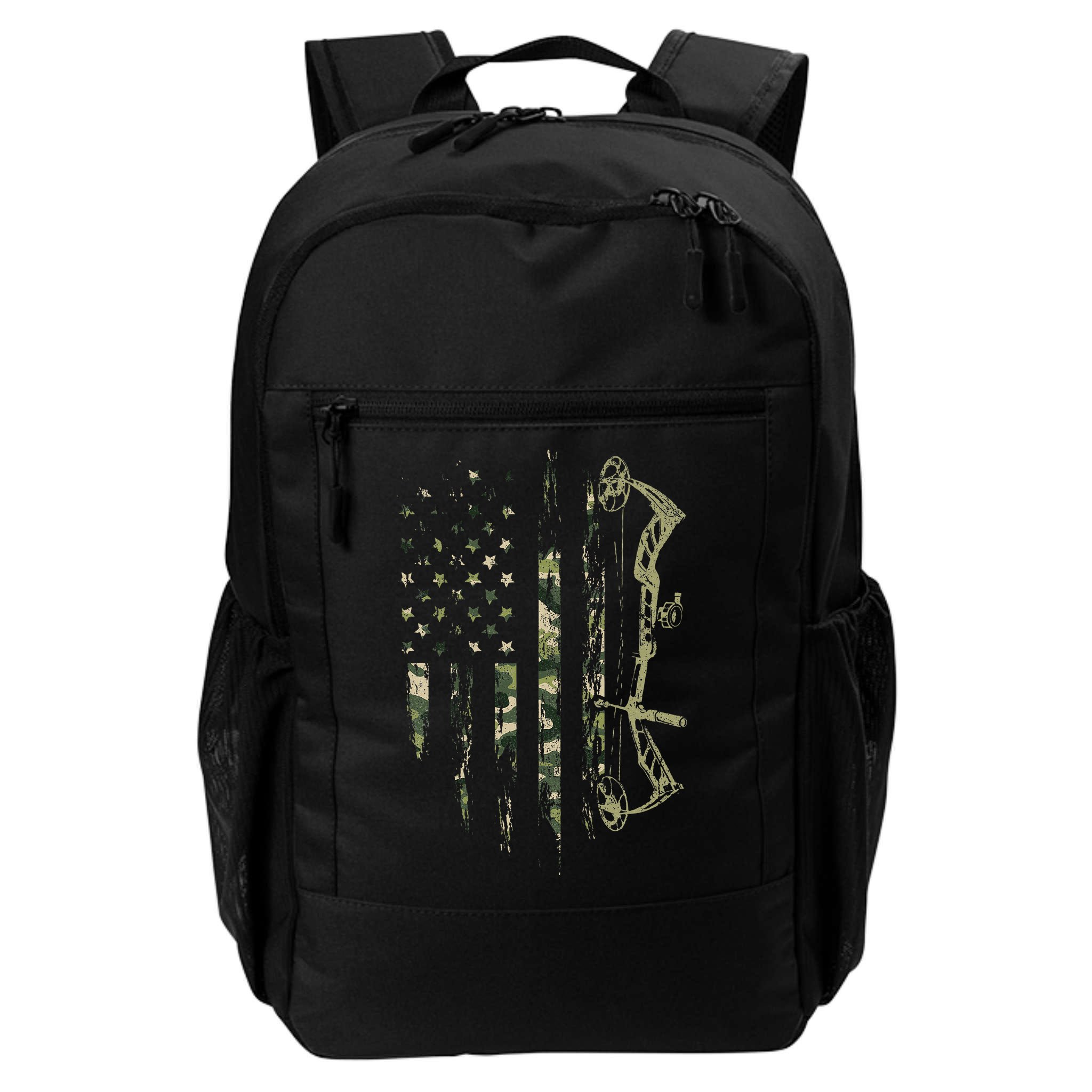 Camo American Flag Bowhunting Bow Archery Deer Hunting Gift Backpack