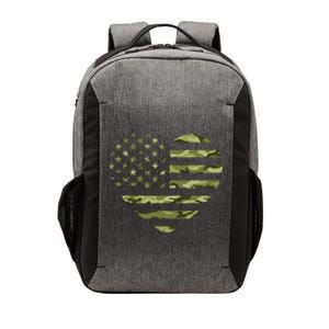 Camo American Flag Heart Camouflage Green Military Vector Backpack