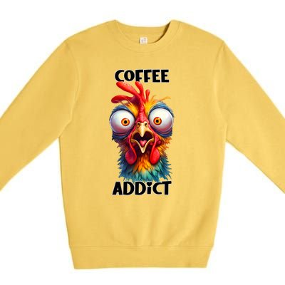 Coffee Addict Funny Turkey Premium Crewneck Sweatshirt