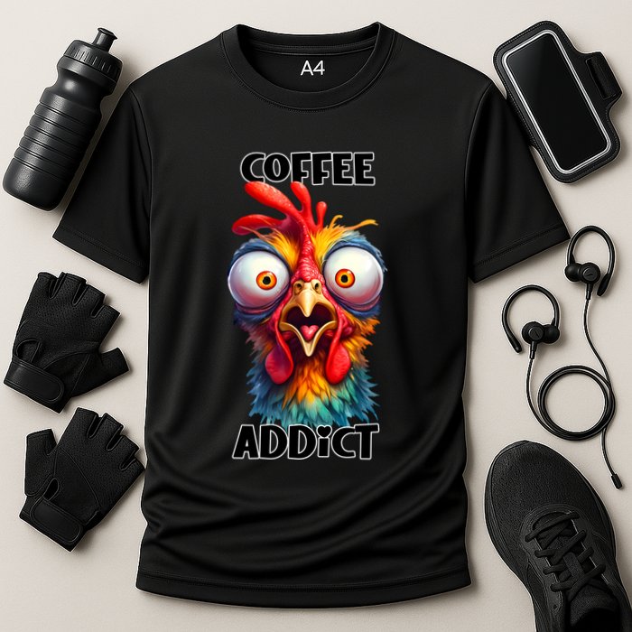Coffee Addict Funny Turkey Cooling Performance Crew T-Shirt