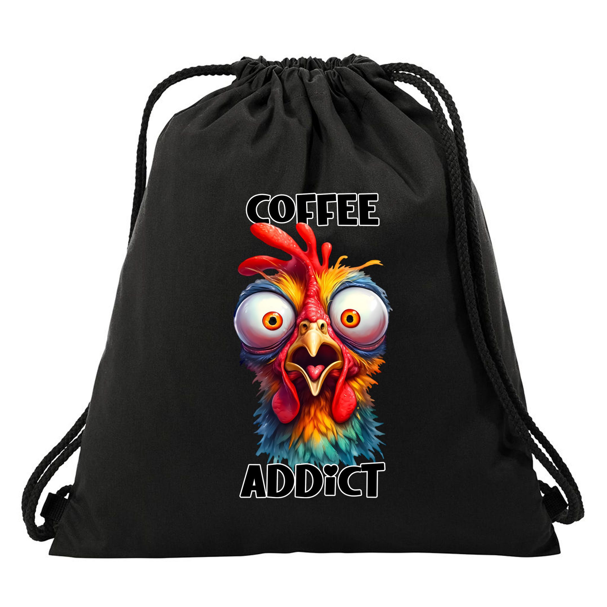 Coffee Addict Funny Turkey Drawstring Bag