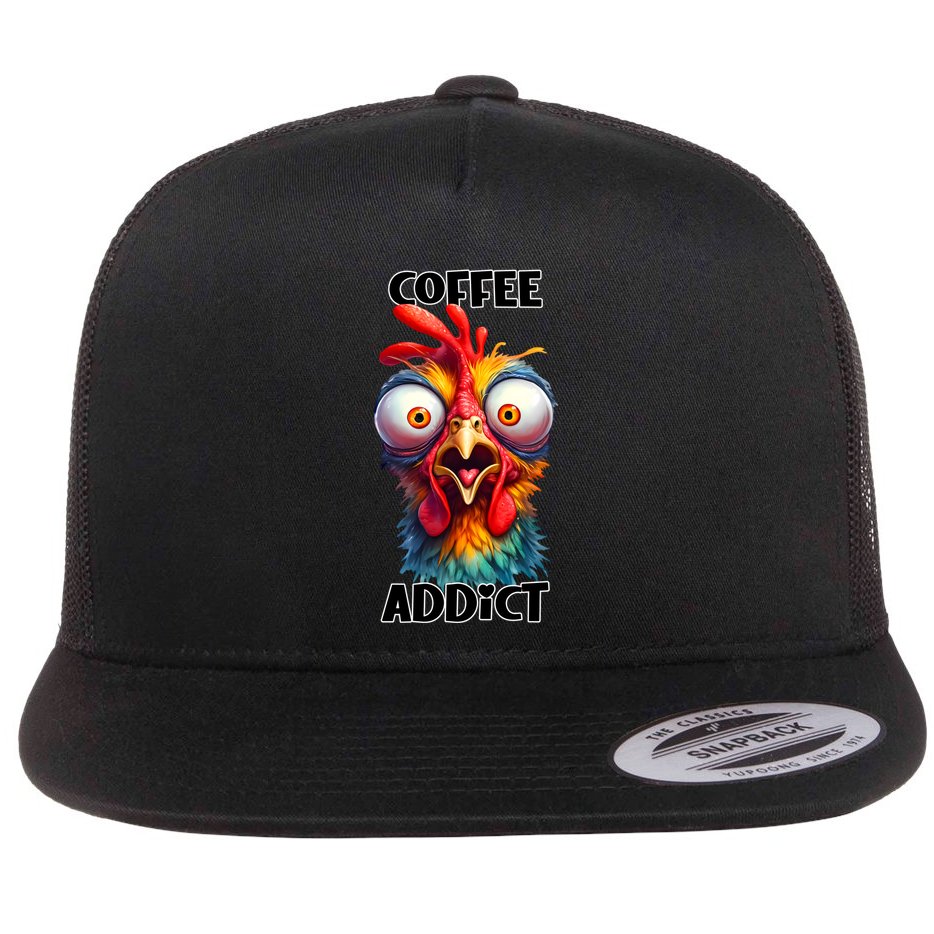 Coffee Addict Funny Turkey Flat Bill Trucker Hat