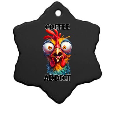 Coffee Addict Funny Turkey Ceramic Star Ornament