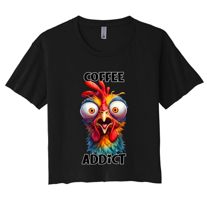 Coffee Addict Funny Turkey Women's Crop Top Tee