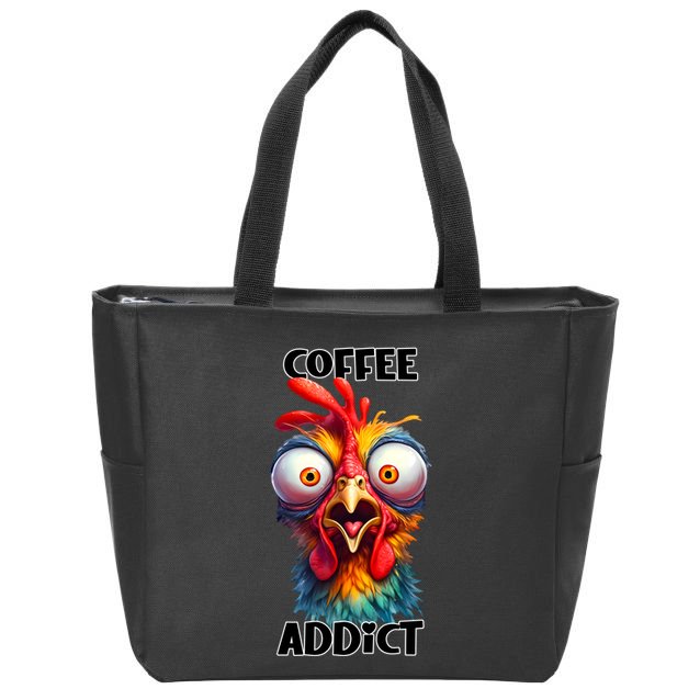 Coffee Addict Funny Turkey Zip Tote Bag