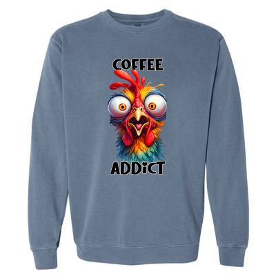 Coffee Addict Funny Turkey Garment-Dyed Sweatshirt