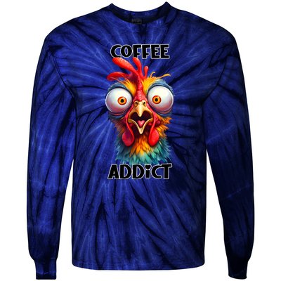 Coffee Addict Funny Turkey Tie-Dye Long Sleeve Shirt