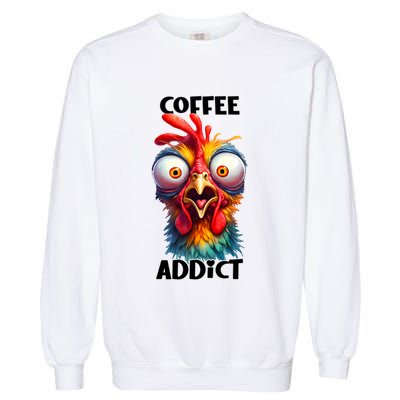Coffee Addict Funny Turkey Garment-Dyed Sweatshirt