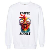 Coffee Addict Funny Turkey Garment-Dyed Sweatshirt