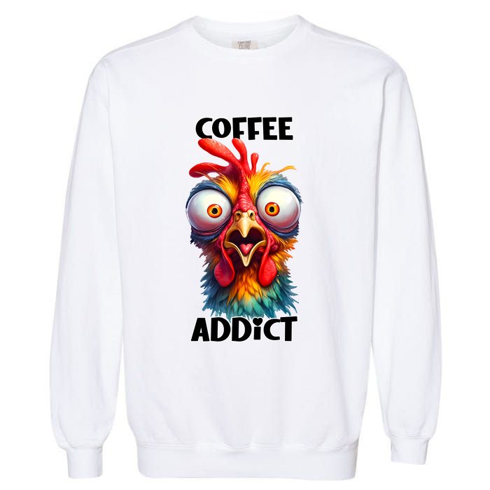 Coffee Addict Funny Turkey Garment-Dyed Sweatshirt