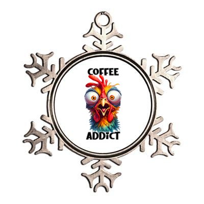 Coffee Addict Funny Turkey Metallic Star Ornament