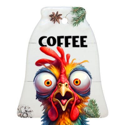 Coffee Addict Funny Turkey Ceramic Bell Ornament