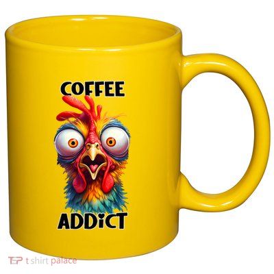 Coffee Addict Funny Turkey 11oz C Handle Ceramic Mug