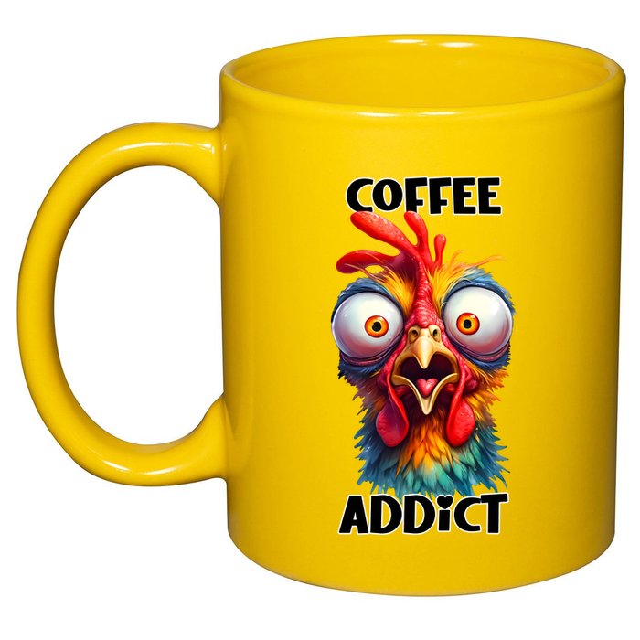 Coffee Addict Funny Turkey 11oz C Handle Ceramic Mug