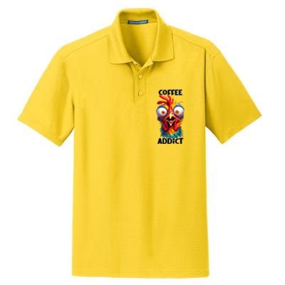 Coffee Addict Funny Turkey Dry Zone Grid Polo