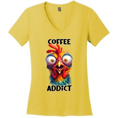 Coffee Addict Funny Turkey Women's V-Neck T-Shirt