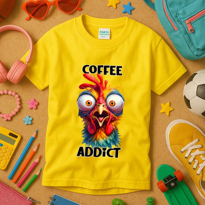 Coffee Addict Funny Turkey Kids T-Shirt