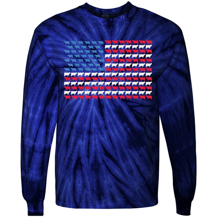 Cow American Flag Heifer US 4th Of July Farm Cattle USA Gift 2016 Tie-Dye Long Sleeve Shirt