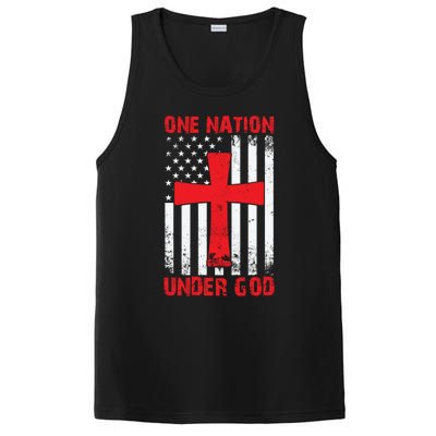 Christian American Flag Gift One Nation Under God Gift PosiCharge Competitor Tank