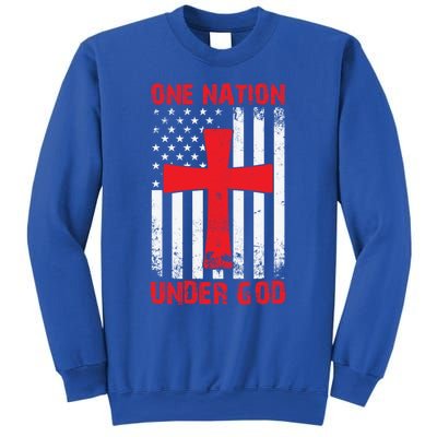 Christian American Flag Gift One Nation Under God Gift Sweatshirt