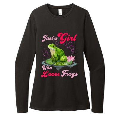 Cute And Funny Just A Girl Who Loves Frogs Womens CVC Long Sleeve Shirt