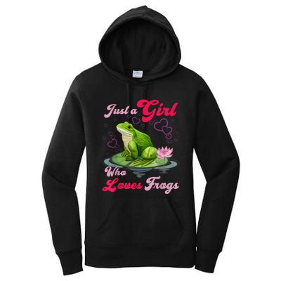 Cute And Funny Just A Girl Who Loves Frogs Women's Pullover Hoodie