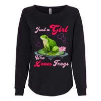 Cute And Funny Just A Girl Who Loves Frogs Womens California Wash Sweatshirt