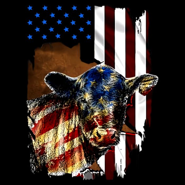 Cow American Flag Heifer Us 4th Of July Farm Cattle Usa Gift Visor