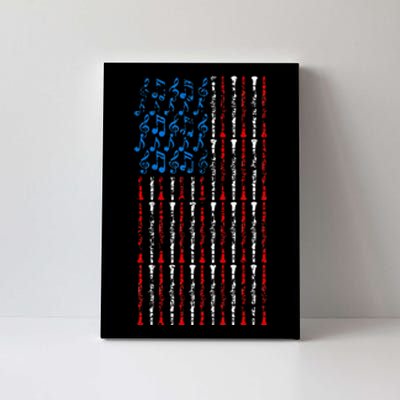 Clarinet American Flag 4th Of July Women Clarinetist Usa Canvas