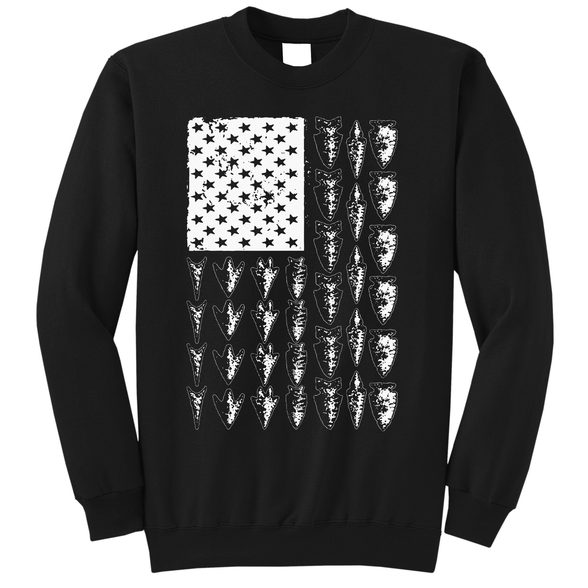 Cool Arrowhead For Men Women Bowhunt Arrow Hunting USA Flag Sweatshirt