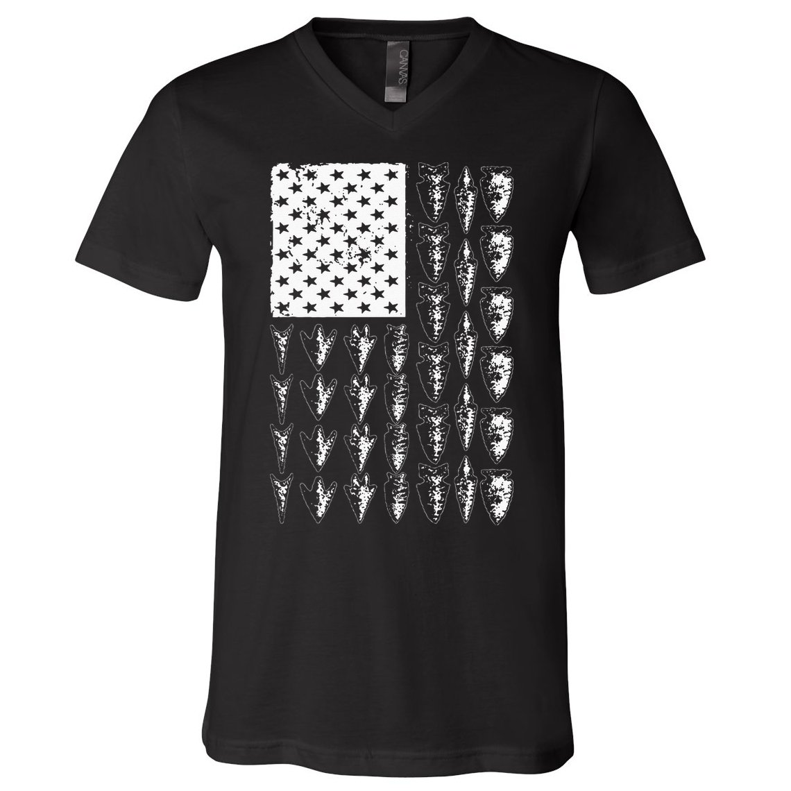 Cool Arrowhead For Men Women Bowhunt Arrow Hunting USA Flag V-Neck T-Shirt