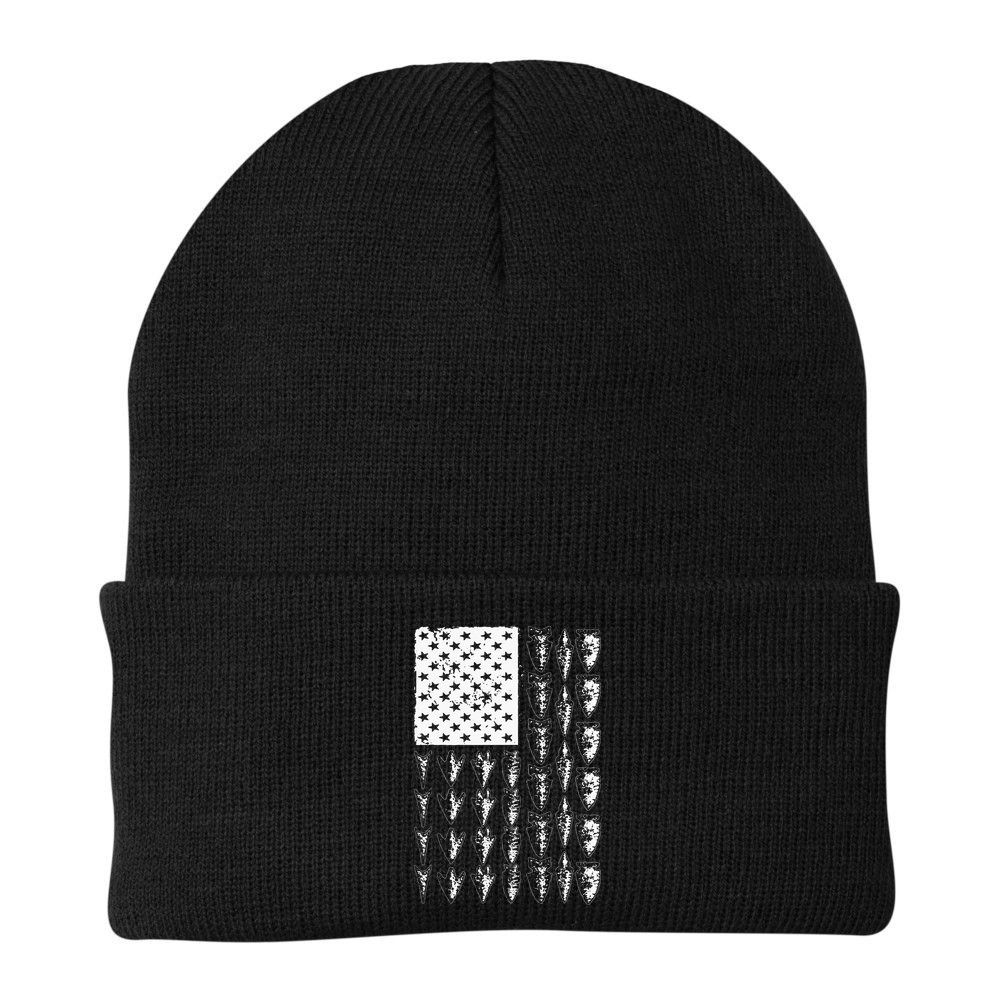 Cool Arrowhead For Men Women Bowhunt Arrow Hunting USA Flag Beanie