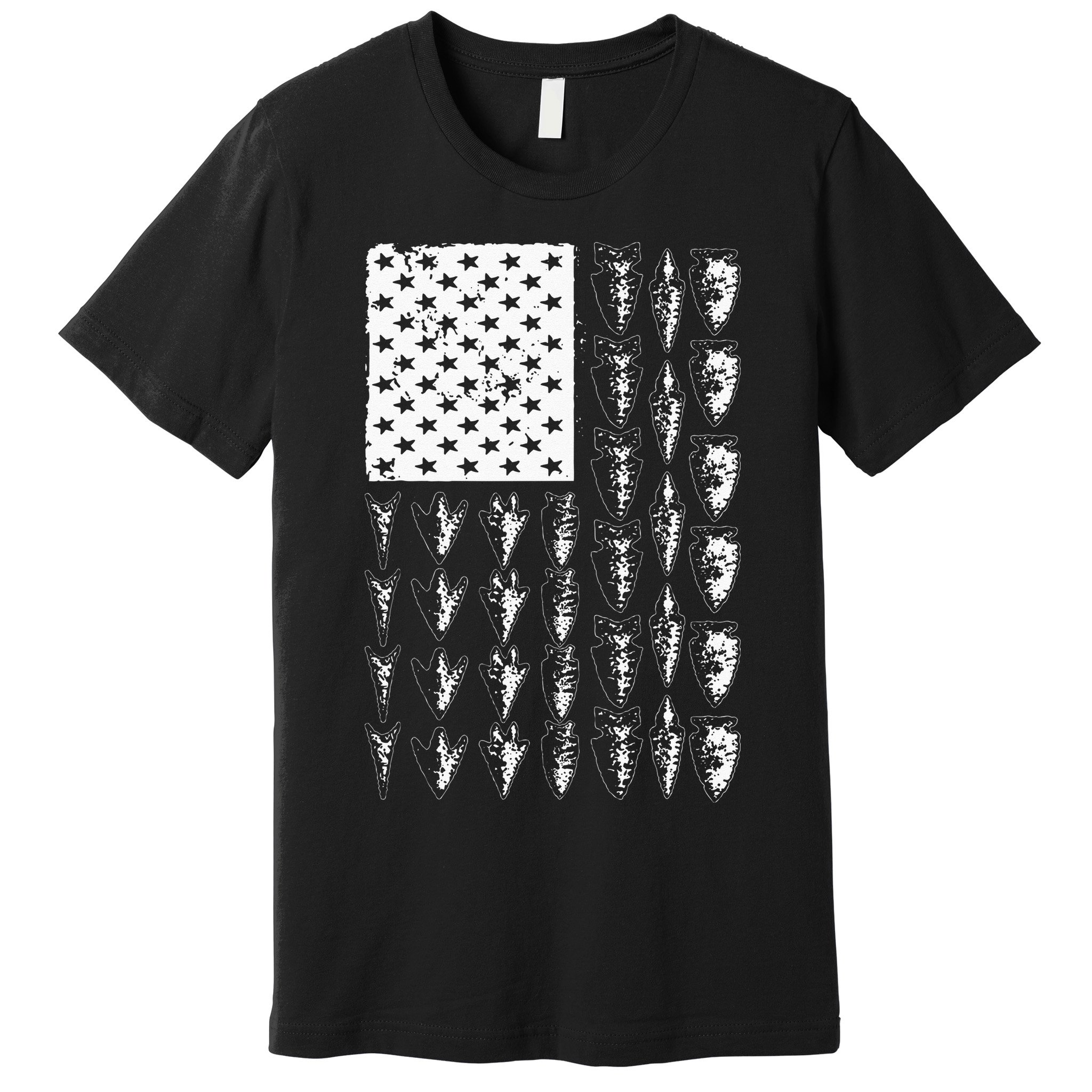 Cool Arrowhead For Men Women Bowhunt Arrow Hunting USA Flag Premium T-Shirt