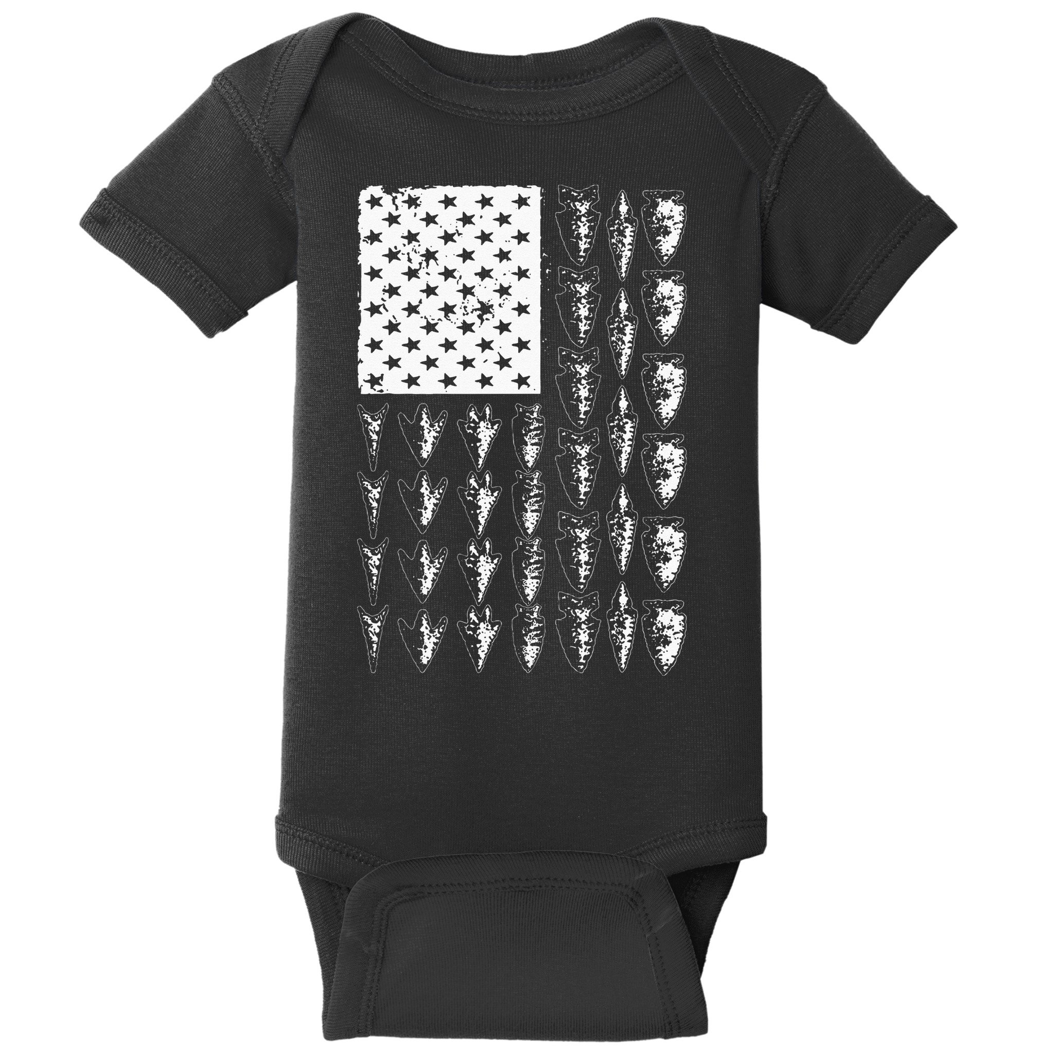 Cool Arrowhead For Men Women Bowhunt Arrow Hunting USA Flag Baby Bodysuit