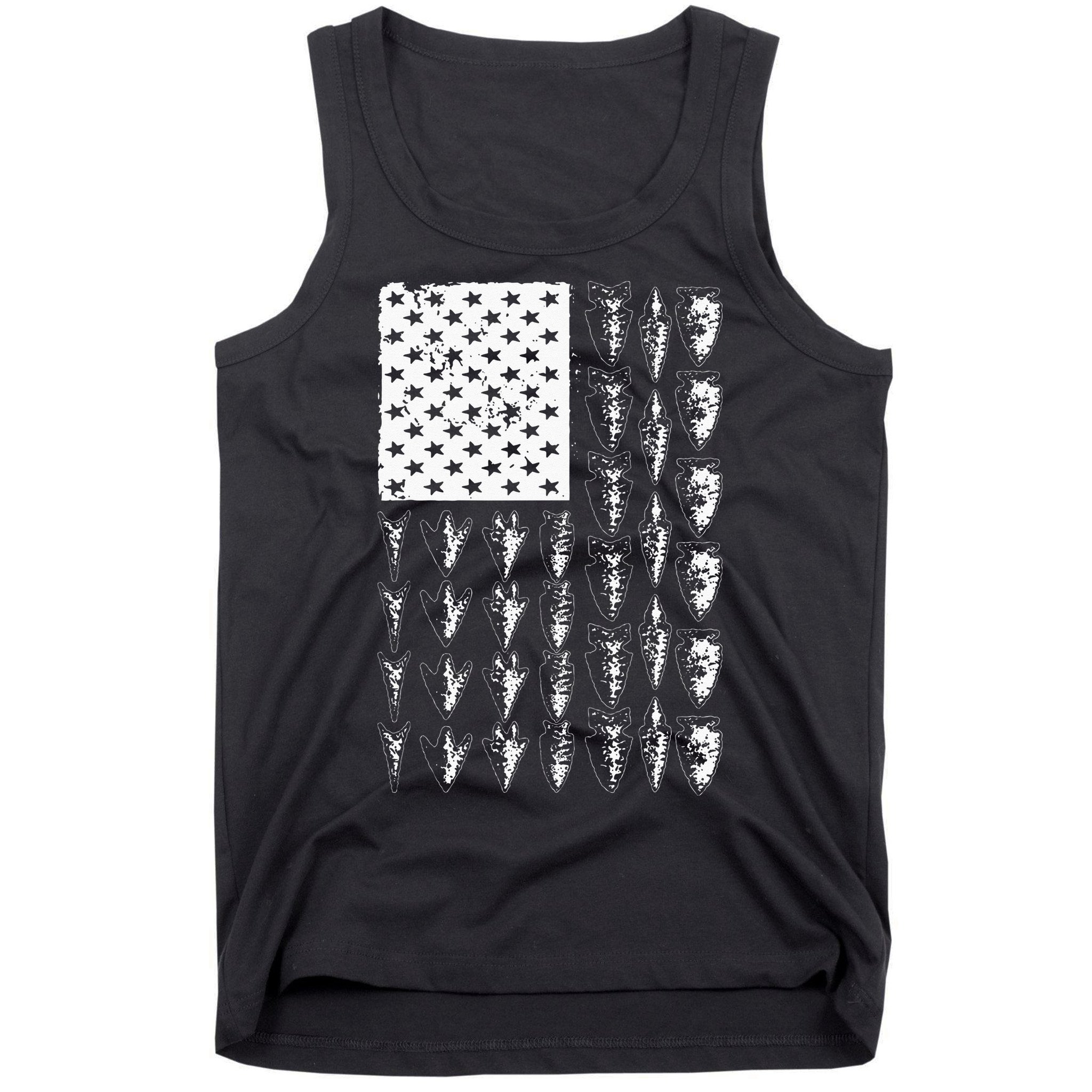 Cool Arrowhead For Men Women Bowhunt Arrow Hunting USA Flag Tank Top