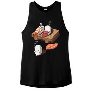 Cute And Funny Japanese Nigiri Sushi Sleepwalking Ladies PosiCharge Tri-Blend Wicking Tank