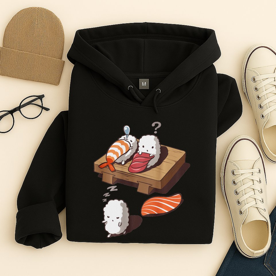 Cute And Funny Japanese Nigiri Sushi Sleepwalking Hoodie
