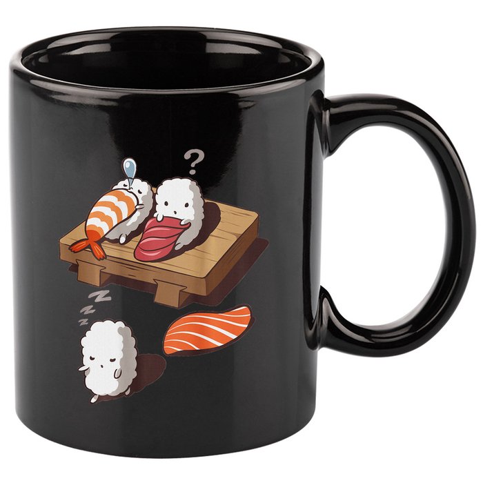 Cute And Funny Japanese Nigiri Sushi Sleepwalking 11oz C Handle Ceramic Mug